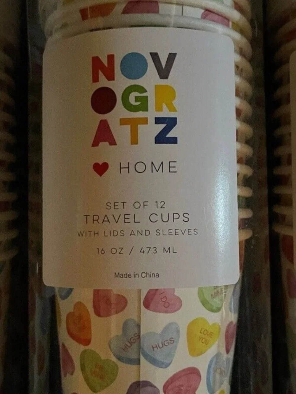 Novogratz Home Valentine's Be Mine 16oz Travel Cup Set - 48 Brand New